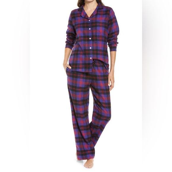 L.L.BEAN Women’s Scotch Plaid Flannel Pajama Set 100% Cotton In Angus Purple L - Picture 13 of 13